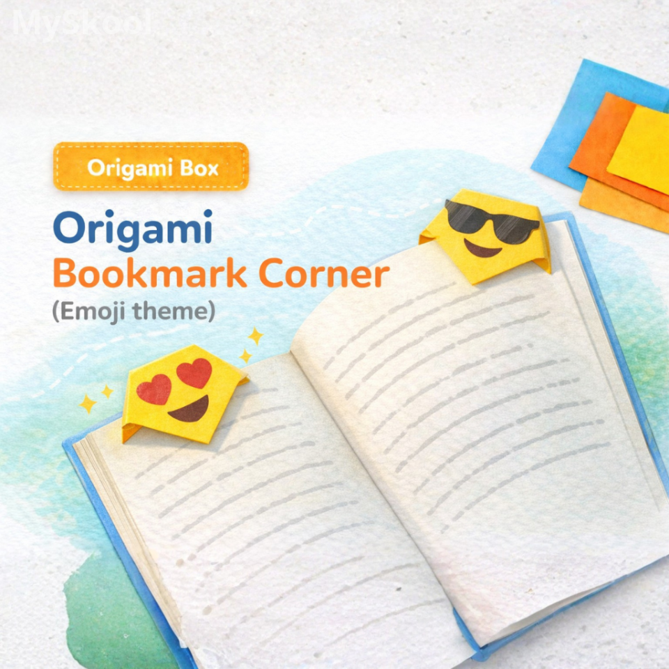Origami Bookmark Corner (Emoji Theme)