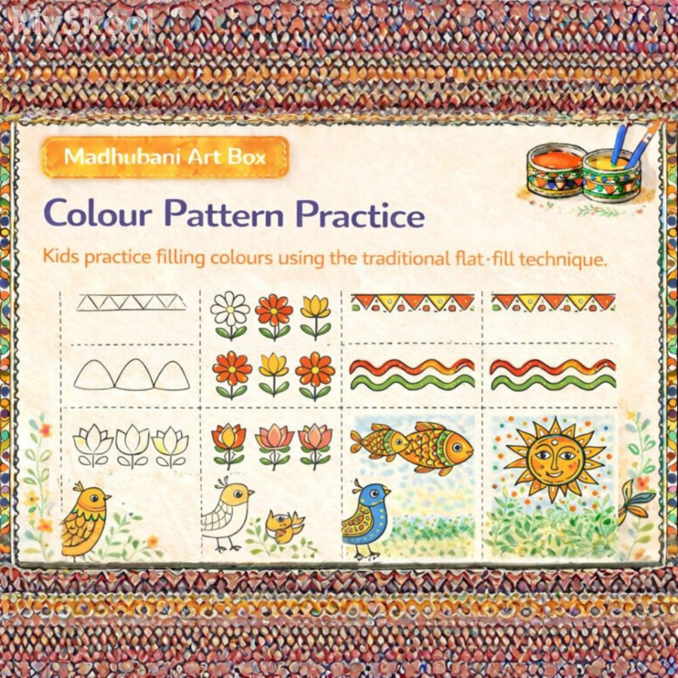Madhubani -  Colour Pattern Practice