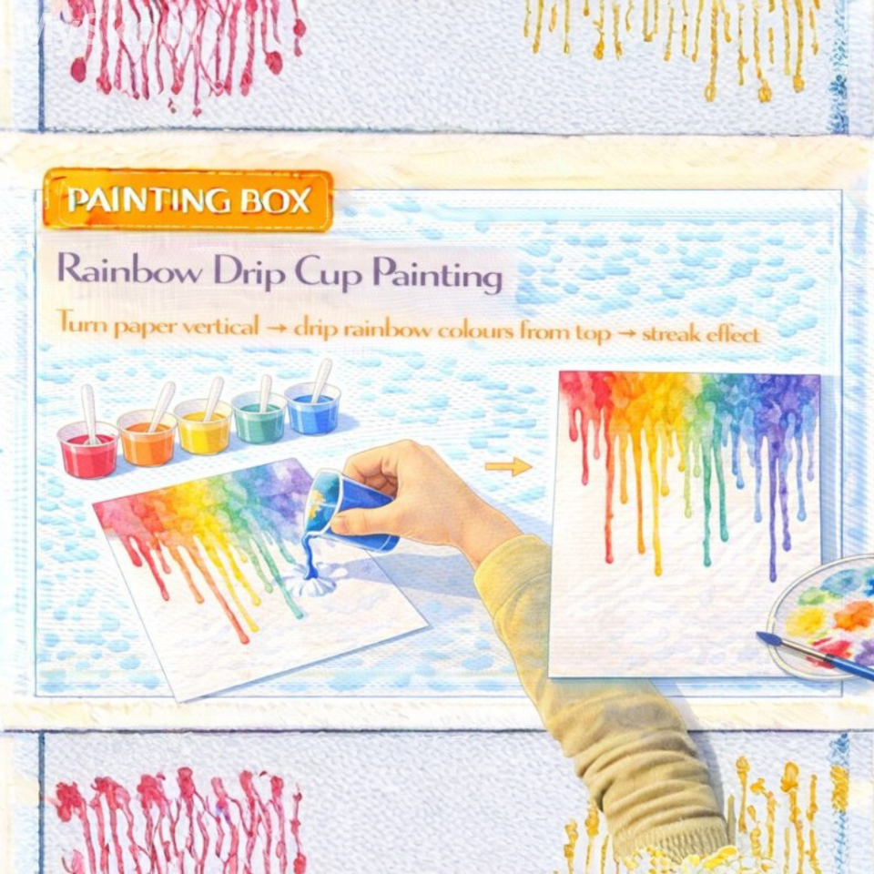 Painting -Rainbow Drip Cup Painting